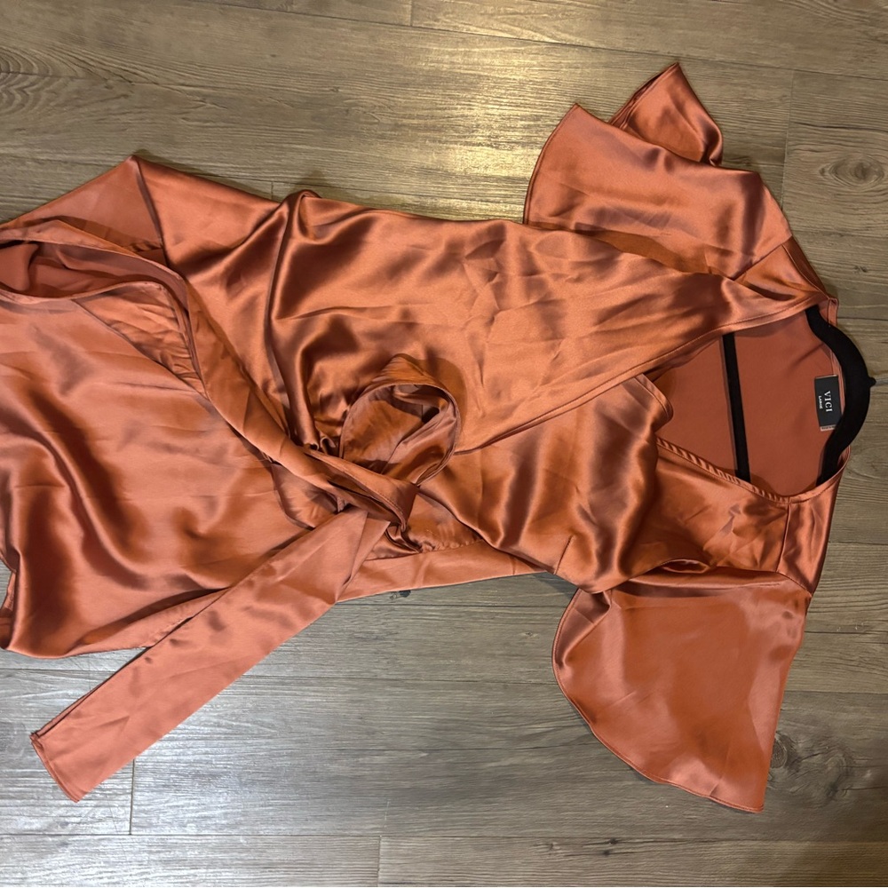 Vici Rust Orange Midi Dress